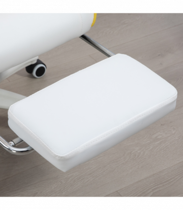 Vinsetto Racing Style Gaming Chair with Footrest Removable Rabbit Ears, Yellow