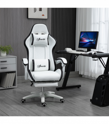 Vinsetto Racing Style Gaming Chair with Reclining Function Footrest, Black