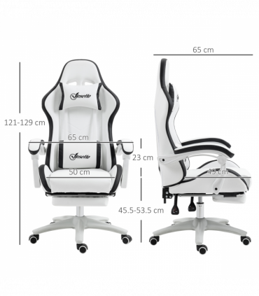 Vinsetto Racing Style Gaming Chair with Reclining Function Footrest, Black