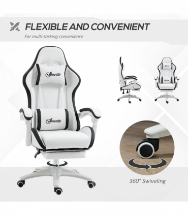 Vinsetto Racing Style Gaming Chair with Reclining Function Footrest, Black