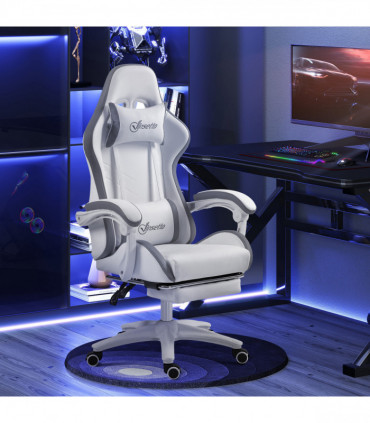 Vinsetto Racing Style Gaming Chair with Reclining Function Footrest, Grey
