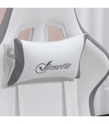 Vinsetto Racing Style Gaming Chair with Reclining Function Footrest, Grey