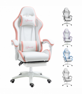 Vinsetto Racing Style Gaming Chair with Reclining Function Footrest, Pink