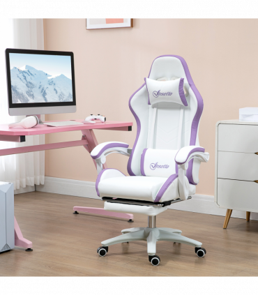 Vinsetto Racing Style Gaming Chair with Reclining Function Footrest, Purple