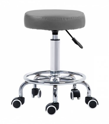 Vinsetto Round PU leather Salon Beautician Stool Adjustable Height, Grey