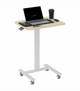 Vinsetto Standing Desk Sit Stand Desk with 4 Rolling Wheels, Natural