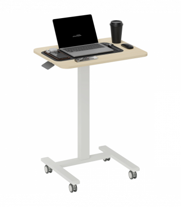 Vinsetto Standing Desk Sit Stand Desk with 4 Rolling Wheels, Natural