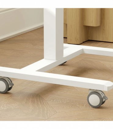 Vinsetto Standing Desk Sit Stand Desk with 4 Rolling Wheels, Natural