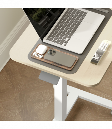 Vinsetto Standing Desk Sit Stand Desk with 4 Rolling Wheels, Natural