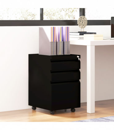 Vinsetto Steel File Cabinet with Lock and Hanging Bar for Letter A4 Legal Size