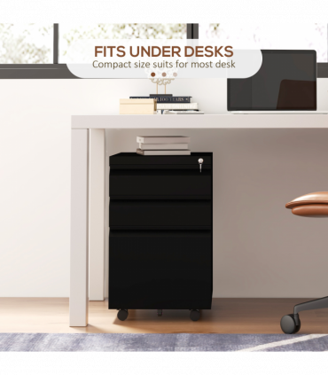 Vinsetto Steel File Cabinet with Lock and Hanging Bar for Letter A4 Legal Size