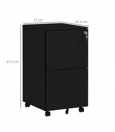 Vinsetto Steel File Cabinet with Lock and Hanging Bar for Letter A4 Legal Size