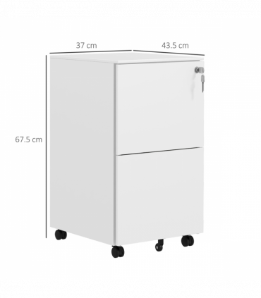 Vinsetto Steel File Cabinet with Lock and Hanging Bar for Letter A4 Legal Size