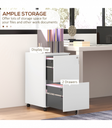 Vinsetto Steel File Cabinet with Lock and Hanging Bar for Letter A4 Legal Size