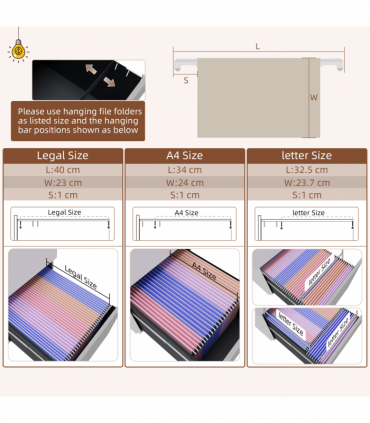Vinsetto Steel File Cabinet with Lock and Hanging Bar for Letter A4 Legal Size