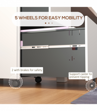 Vinsetto Steel File Cabinet with Lock and Hanging Bar for Letter A4 Legal Size