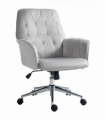Vinsetto Swivel Computer Chair w/ Arm Modern Style Tufted Home Office Light Grey
