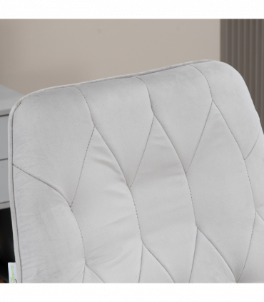 Vinsetto Swivel Computer Chair w/ Arm Modern Style Tufted Home Office Light Grey