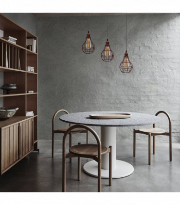 Vintage  Rustic Red 3 Head Reactangle Base Pendant Light Cord Light E27 Base Metal Brushed Fitting Vase Cage Lamp Shade