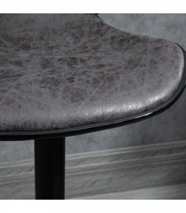 Vintage Bar Stool Set of 2 PU Leather Adjustable Height Armless Chairs