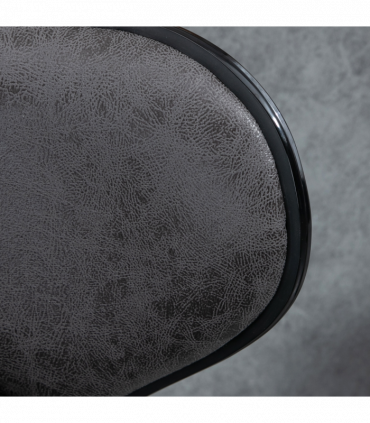 Vintage Bar Stool Set of 2 PU Leather Adjustable Height Armless Chairs