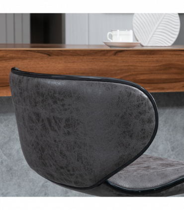 Vintage Bar Stool Set of 2 PU Leather Adjustable Height Armless Chairs