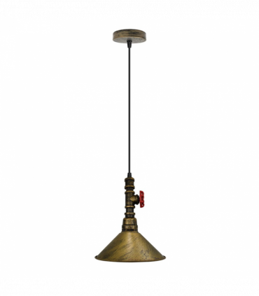 Vintage Brushed Brass ceiling pendent light 22cm metal shade E2adjustable cable