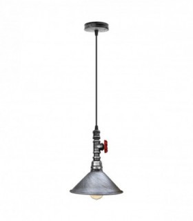 Vintage Brushed Siliver ceiling pendent light metal shade E2adjustable cable