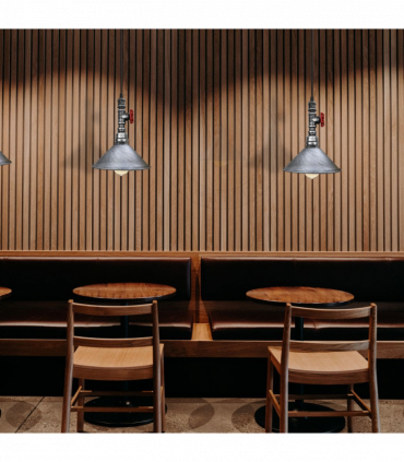 Vintage Brushed Siliver ceiling pendent light metal shade E2adjustable cable