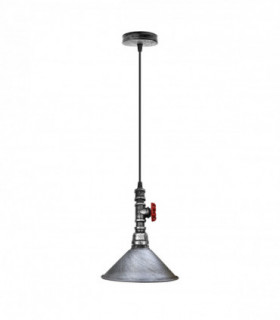 Vintage Brushed Siliver ceiling pendent light metal shade E2adjustable cable