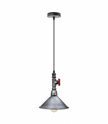 Vintage Brushed Siliver ceiling pendent light metal shade E2adjustable cable