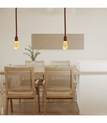 Vintage Ceiling Pendant Light 1m Brown Colour Hemp Rope Hanging Lamp Lights