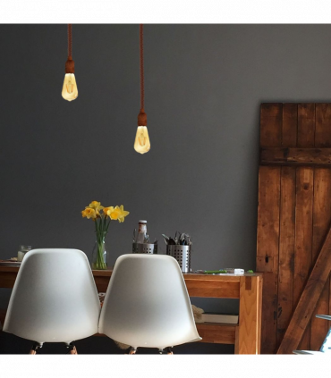 Vintage Ceiling Pendant Light 1m Brown Colour Hemp Rope Hanging Lamp Lights