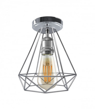 Vintage Chrome Colour Retro Ceiling Light Fixtures Metal Semi Flush Screw Type Lamp