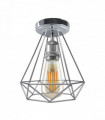 Vintage Chrome Colour Retro Ceiling Light Fixtures Metal Semi Flush Screw Type Lamp