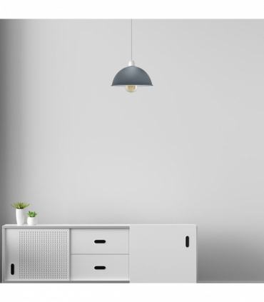 Vintage Grey Industrial Easy Fit Dome Shaped Lamp Shade Ceiling, Pendant, Wall Light Metal E27 Light Fitting 60W