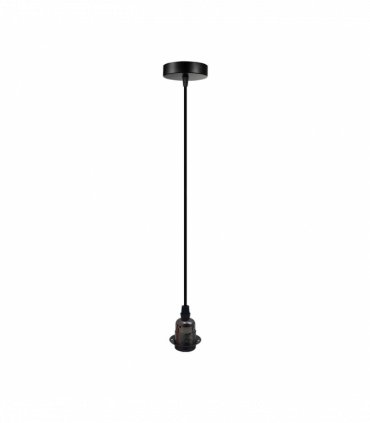 Vintage Industrial Black Pendant Light Fitting, lampshade Holder Fitting  Set with 2m Cable.