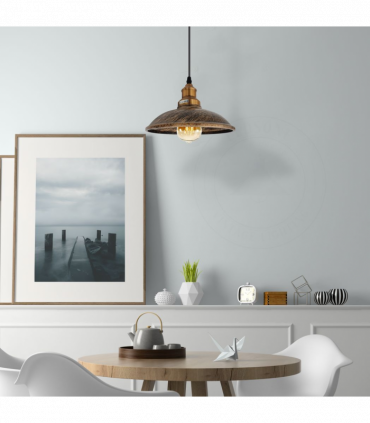 Vintage Industrial Brushed copper E27 Ceiling Hanging Light  Shade Loft Style Metal Ceiling Pendant Lamp