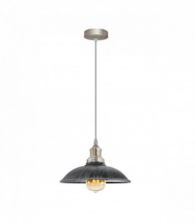 Vintage Industrial Brushed silver E27 Ceiling Hanging Light  Shade Loft Style Metal Ceiling Pendant Lamp