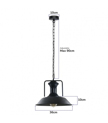 Vintage Industrial Burgundy Ceiling Pendant Light Shade Hanging Lamp Light