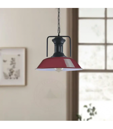 Vintage Industrial Burgundy Ceiling Pendant Light Shade Hanging Lamp Light