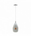 Vintage Industrial Ceiling Pendant Light, White Metal Shade Hanging Chandelier Lights