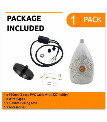 Vintage Industrial Ceiling Pendant Light, White Metal Shade Hanging Chandelier Lights