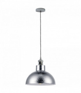 Vintage Industrial Chrome Ceiling Pendant Light Metal Shade Hanging Lamp