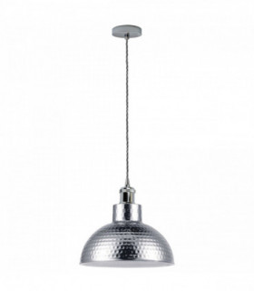 Vintage Industrial Chrome Ceiling Pendant Light Metal Shade Hanging Lamp