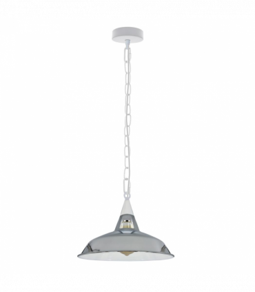 Vintage Industrial Chrome Metal Ceiling Lamp Shade Pendant Lights, UK E27