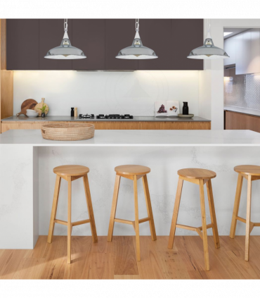 Vintage Industrial Chrome Metal Ceiling Lamp Shade Pendant Lights, UK E28