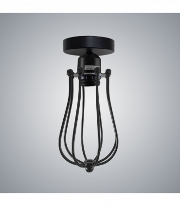 Vintage Industrial Geometric Balloon Shaped Wire Cage Ceiling Light