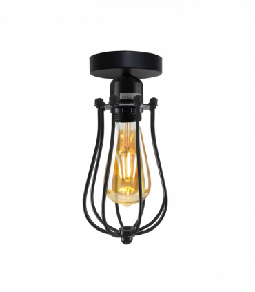 Vintage Industrial Geometric Balloon Shaped Wire Cage Light  Lighting Bulb Holder