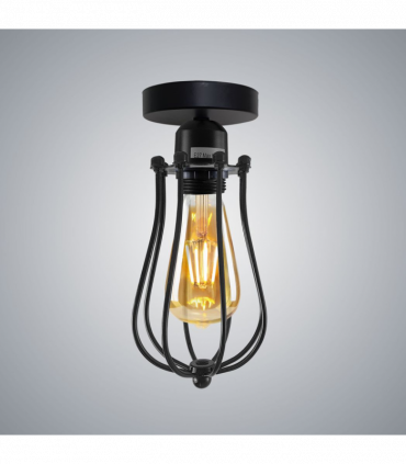 Vintage Industrial Geometric Balloon Shaped Wire Cage Light  Lighting Bulb Holder